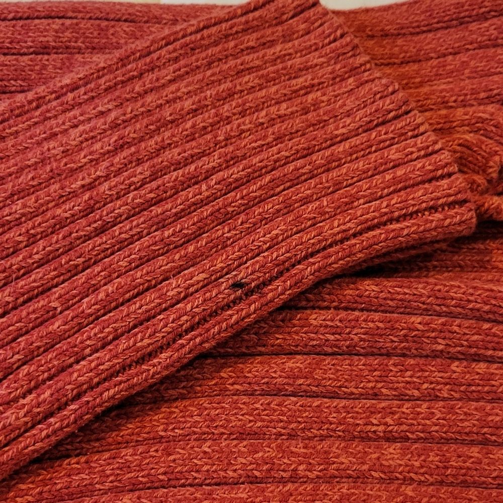 American Eagle Outfitters Heathered Burnt Orange Ribbed Turtleneck Sweater XL - Picture 7 of 7